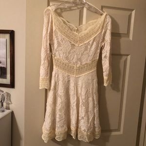 Free People Cream Lace Dress